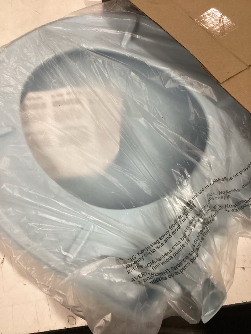 Condition photo showing New/Like New for bemis classic colors slow close toilet seat, easy clean hinges and durable plastic seat, made in usa, round, dresden blue round dresden blue