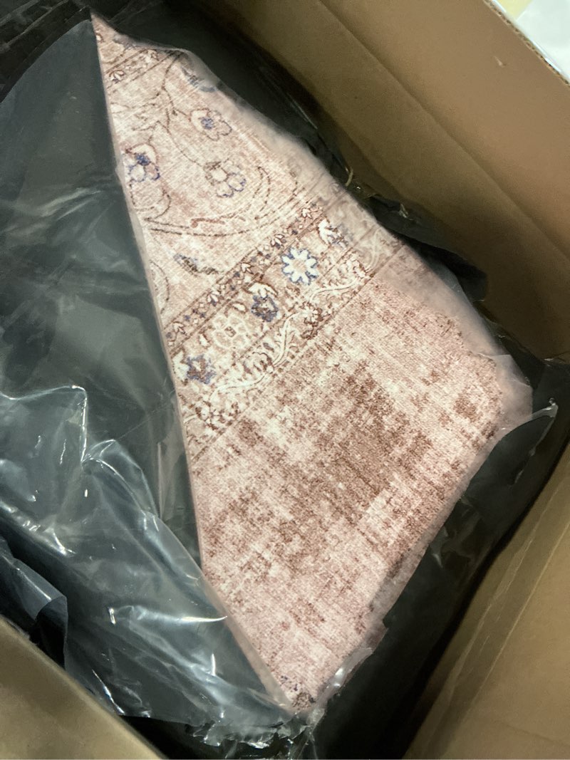 Condition photo showing Good Condition for DECOMALL Kalina Washable Area Rugs, Bohemian Vintage Foldable Carpet for Living Room Bedroom Dinning Room Kitchen (9' x 12', Pink) 12' x 9' (Rectangular) Pink