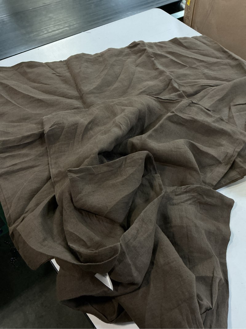 Condition photo showing As Is for european linen pillowcase set solid: espresso(size king)