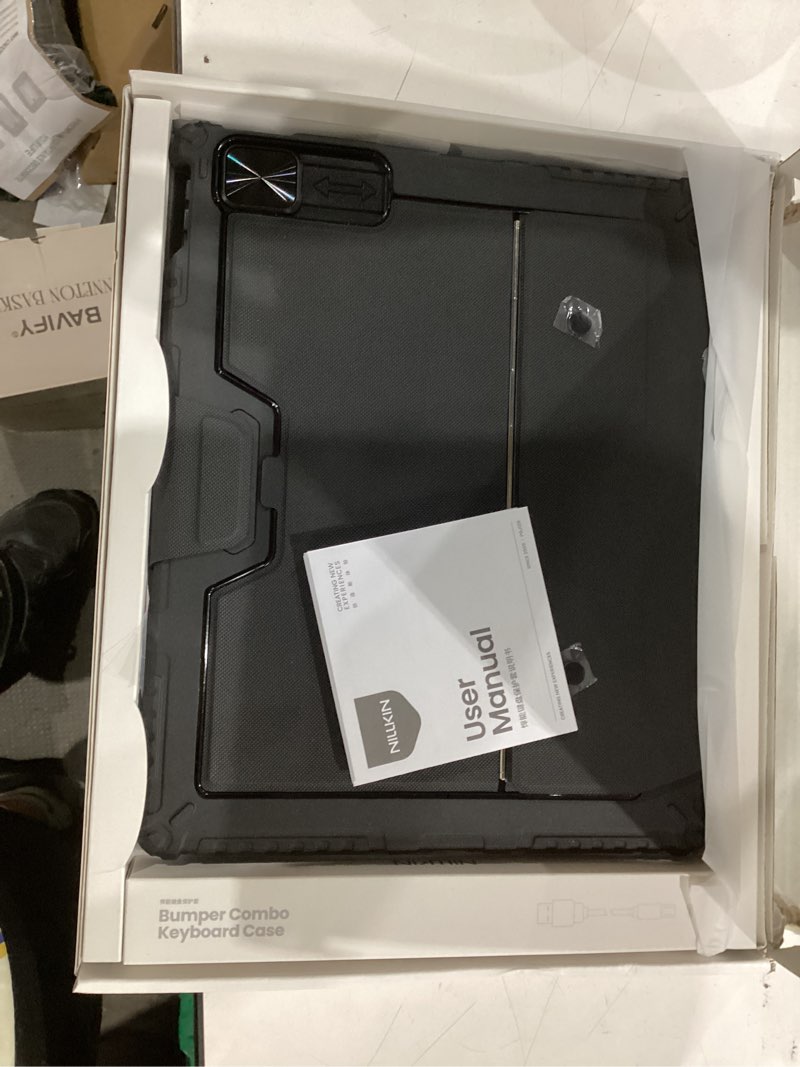 Condition photo showing New/Like New for Nillkin Keyboard Case for iPad Air 13-inch (M3 2025/M2 2024), iPad Pro 12.9-inch (6th/5th/4th/3rd Gen) Rugged Case with Detachable Keyboard, Magic Trackpad, Portrait/Landscape Stand, Black 12.9''/13'' for Air 13'', Pro 12.9'' 3rd-6th Gen Black, No Backlit
