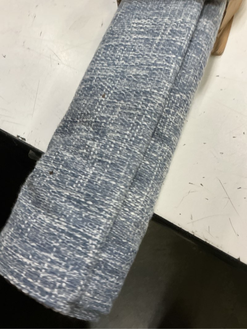 Condition photo showing New/Like New for eclipse drew noise reducing blackout cordless lined window roman shade for living room, 35 in x 64 in, blue 35"w x 64"h manual blue