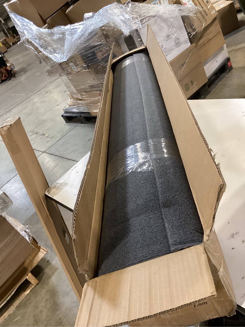 Condition photo showing Good Condition for grefinity marine carpet,5 ft x 25 ft smoke gray indoor outdoor carpet 0.2" thick boat carpet with water-proof tpe backing, non-slide outdoor marine carpet roll for home, patio, porch, deck smoke gray 5 ft x 25 ft