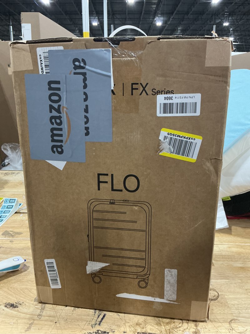 Condition photo showing New/Like New for luggex carry on luggage 22x14x9 airline approved, flo5 expandable polycarbonate suitcase with front pocket (fx-core, blue, 20 inch) blue 20 inch-ext