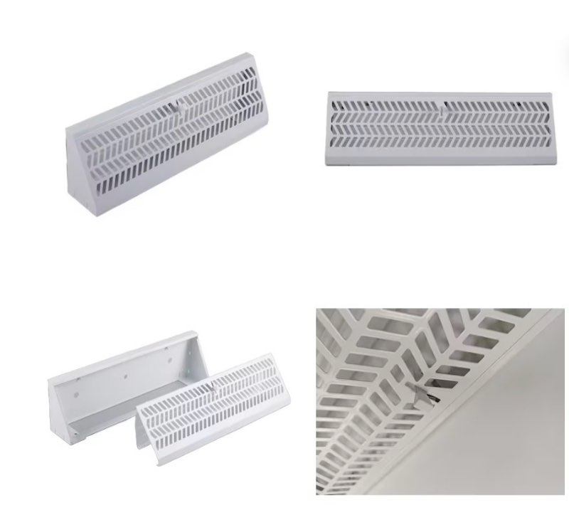 allen + roth 2-1/2-in x 12-in maximum airflow steel white madison design baseboard register (