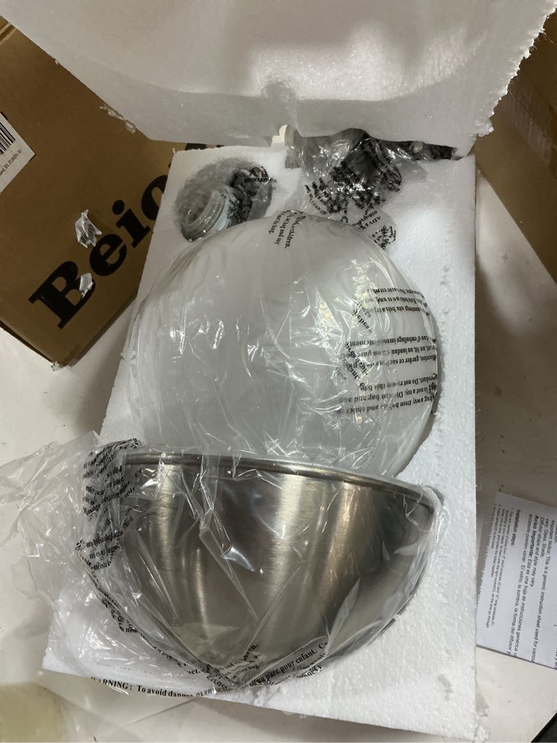 Condition photo showing New/Like New for beionxii 8-inch brushed nickel pendant lights kitchen island, modern globe pendant light with milk glass, farmhouse pendant light fixtures for kitchen, sink, bathroom, bedroom, dining room,bx-pl06bn-m brushed nickel 8 inch