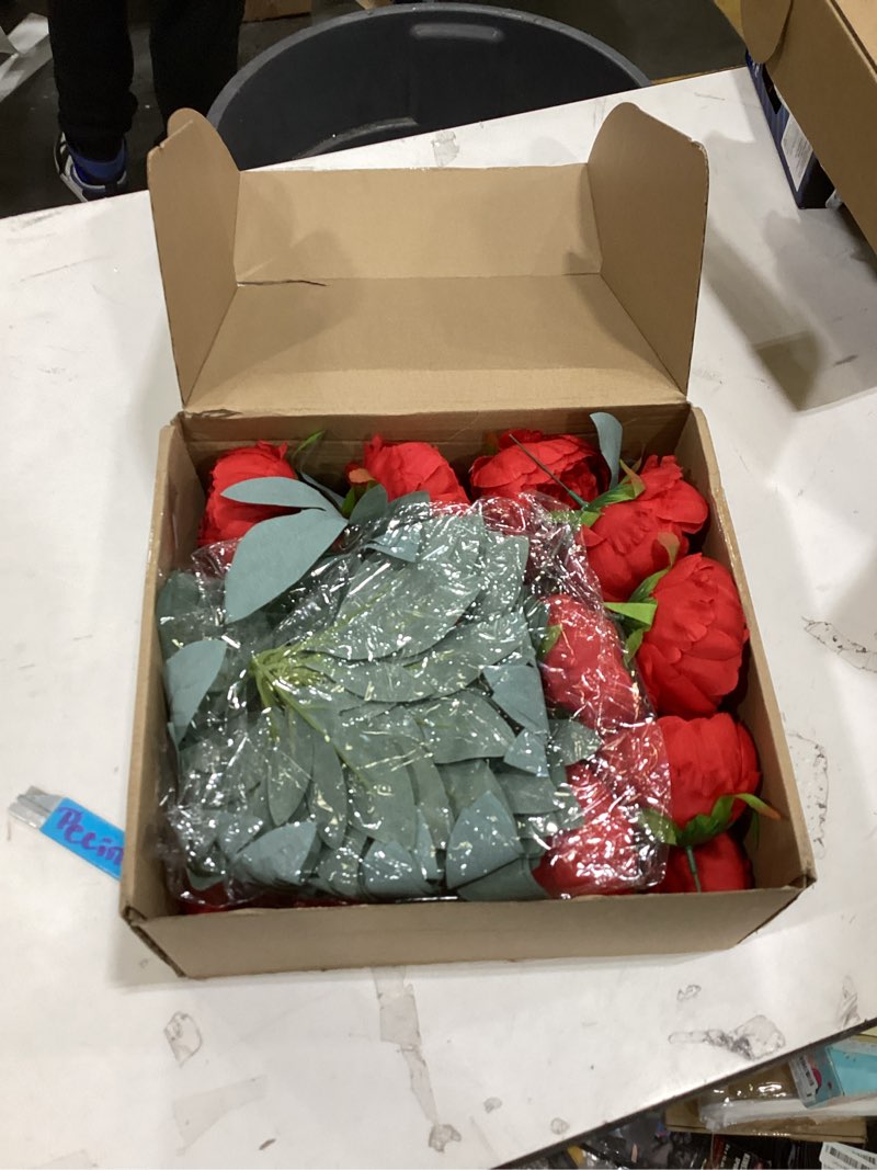 Condition photo showing New/Like New for Artificial Peonies Flowers Bulk, 50Pcs 4’’ Red Peonies Fake Silk Flowers Heads for Table, Faux Peony Arrangements for Wedding, Valentine, Engagement, Office, Coffee, Dining Decorations(Red)