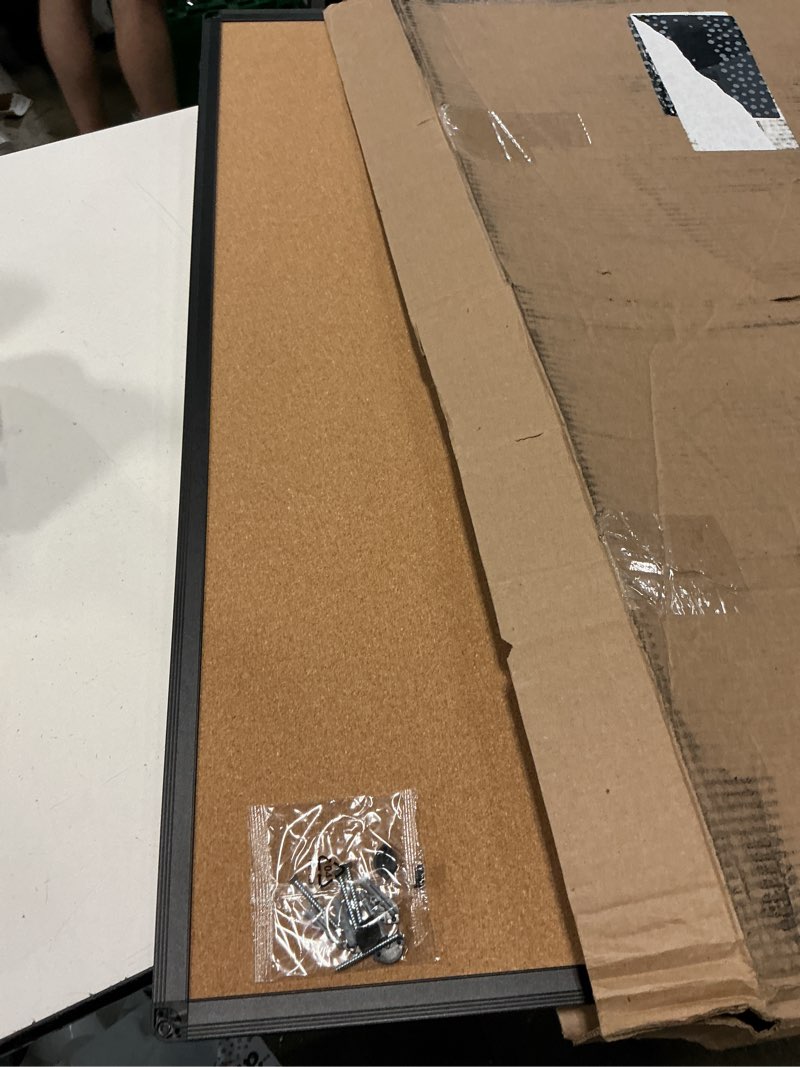 Condition photo showing Good Condition for viz-pro cork notice board, 36 x 24 inches, cork bulletin board with black aluminium frame