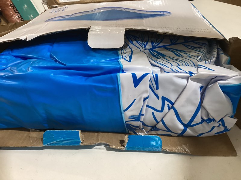 Condition photo showing As Is for inflatable adult pool lounger float - baiai large beach sun tanning floats raft sunbathing water lounge floaties tub with drink holder - blow up river & lake suntan floating swimming mattress mat blue-xl