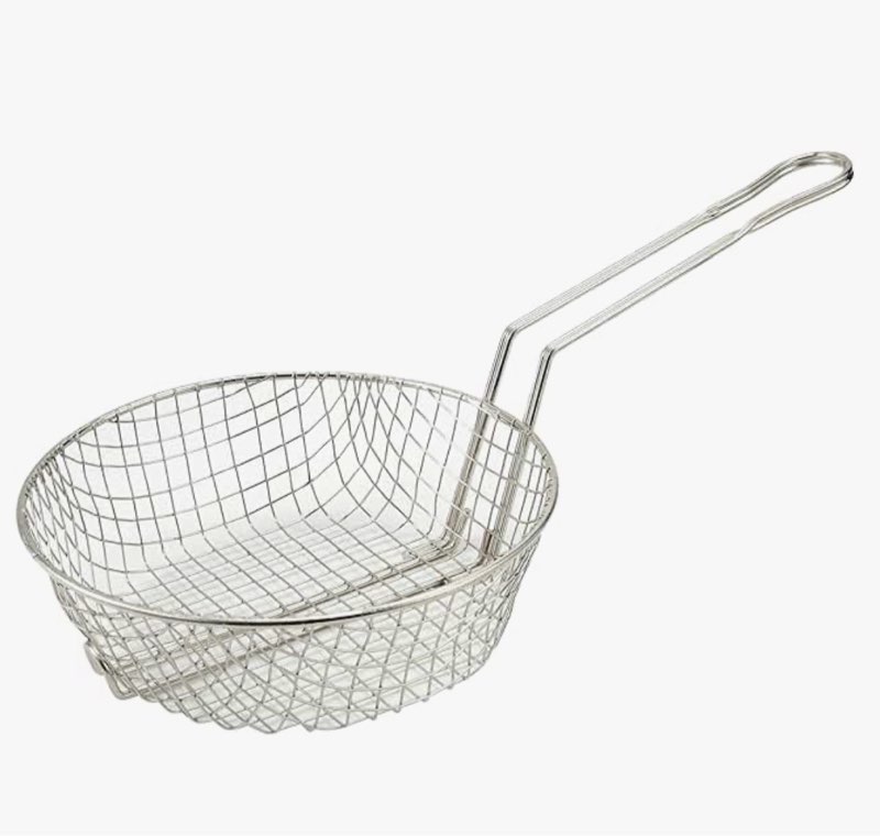 Winco Culinary Basket, 10-Inch Diameter, Coarse Mesh, Medium, Nickel 10" Course