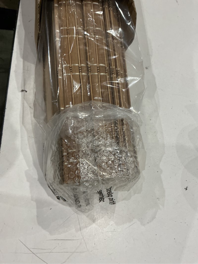 Condition photo showing Good Condition for lazblinds no drill cordless bamboo roman shades, 41" w × 72" h, brown | tool-free light filtering window treatment, roll up bamboo blinds for windows light filtering-brown206 41" w × 72" h
