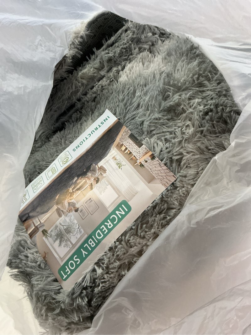 Condition photo showing Good Condition for Rugs for Living Room 6x9, Alfombras para Salas Shag Large Plush Soft Area Rug, Shaggy Carpets for Bedroom, Kids Boys Girls Home Decor Aesthetic (Light Grey Tie-Dyed, 6x9 Feet) 6' x 9' (Rectangular) Light Grey Tie-dyed