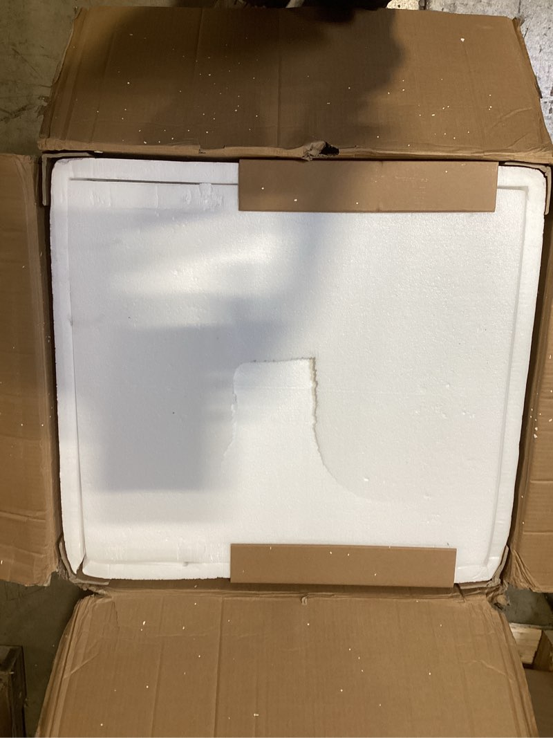 Condition photo showing Good Condition for garvee vintage white ceramic pedestal sink with overflow, 3 pre-drilled holes, 23" w x 19" d, scratch-resistant, easy to clean, fits 4-inch faucets, ideal for small bathrooms
