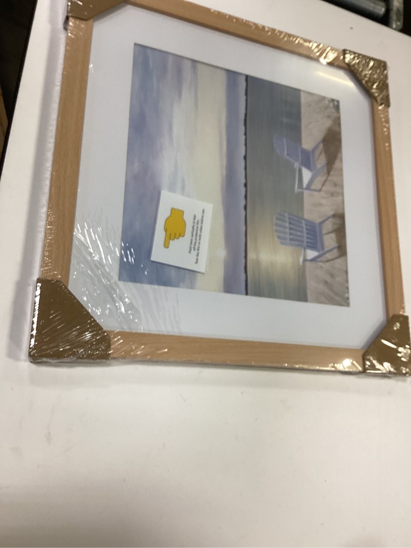 Condition photo showing New/Like New for VNVNK 15x15 Frame Natural Wood Color, Perfect for 15x15 Inch Picture without Mat or 11x11 Inch Picture with Mat, Home Wall Decor Picture Frame-1 PCS 15x15 Natural