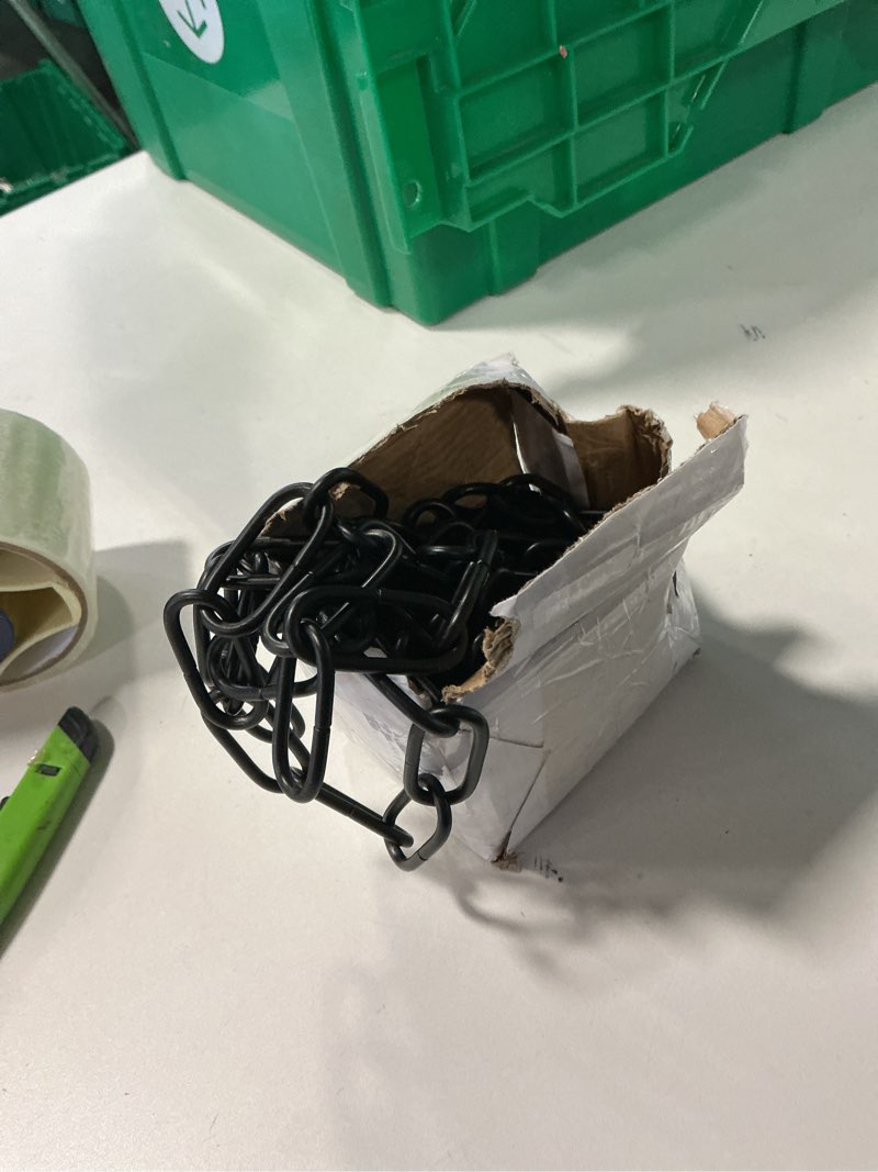 Condition photo showing New/Like New for 19 Feet Black Chain for Hanging Lamp, Decorative Lighting Fixture, Extension for Pendant Light, Ceiling Fan, Chandelier - Load Capacity 65 Lbs