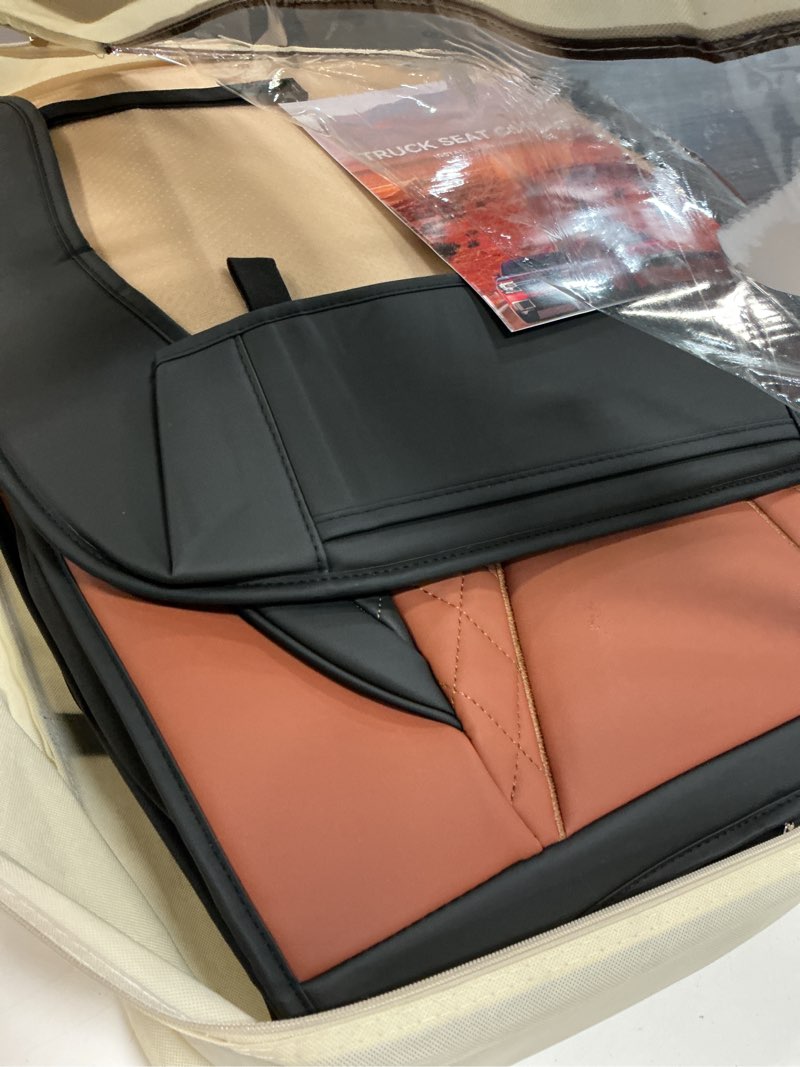 Condition photo showing Good Condition for freesoo custom leather for toyota tundra seat covers 2014-2021 crewmax cab | custom fit, full set, 60/40 split bench, waterproof faux leather, for truck toyota tundra accessories, blackbrown blackbrown 2014-2021 full set