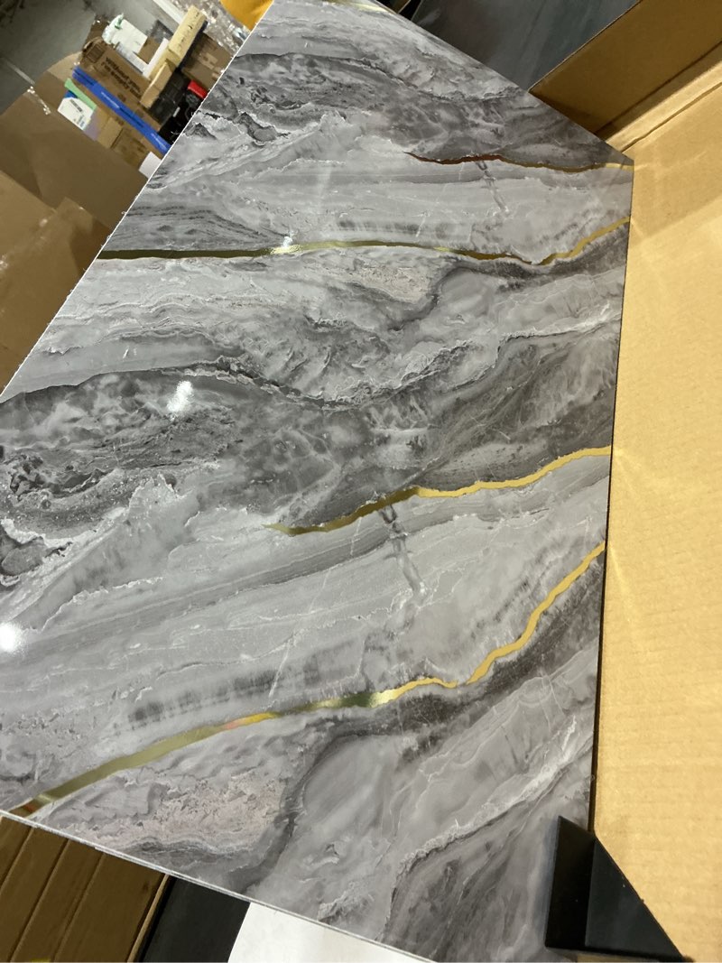 Condition photo showing Good Condition for haimin wall panels peel and stick 10 pieces 23.6x11.8in (19.4 sq. ft. coverage) lightweight backsplash marble look tile (not real marble) ideal for kitchen bathrooms living rooms bedrooms gray gold-06
