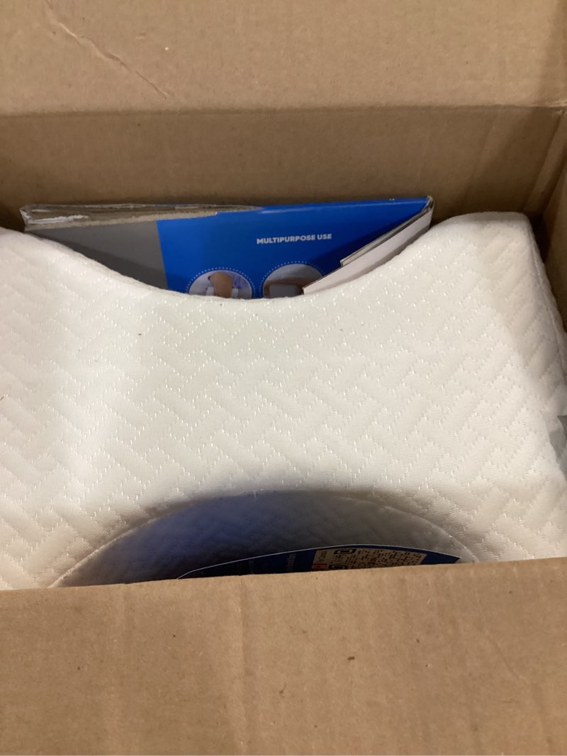 Condition photo showing Good Condition for 5 STARS UNITED Large Knee Pillow for Side Sleepers - Hip Pain Relief, Memory Foam Leg Cushion for Side Sleeping - Between Legs Pillow for Sciatica & Lower Back Pain, White White Large