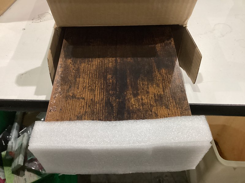 Condition photo showing New/Like New for BAYKA Floating Shelves, 22.5 inches Rustic Wood Wall Shelves for Bathroom?Bedroom, Living Room, Kitchen & Book, Hanging Display Decor Organization Shelf with 22 lbs Capacity (Rustic Brown) B. Rustic Brown - Americana Farmhouse Style 22.5inches