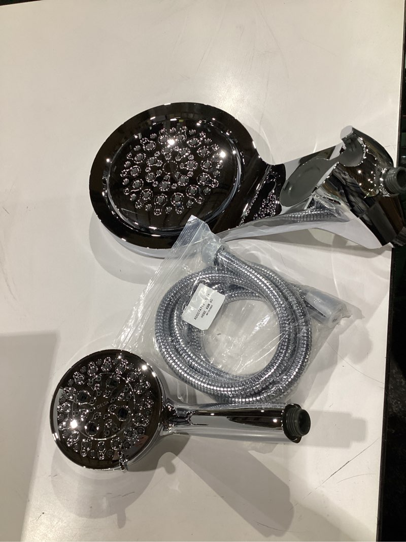 Condition photo showing Good Condition for Delta 5-Setting HydroRain 2-in-1 Dual Shower Head, Brushed Nickel High Pressure Shower Head with Handheld Spray, 2.5 GPM Flow Rate, Lumicoat Stainless 58680-SS-PR25 Lumicoat Stainless 2.5 GPM Water Flow With Lumicoat