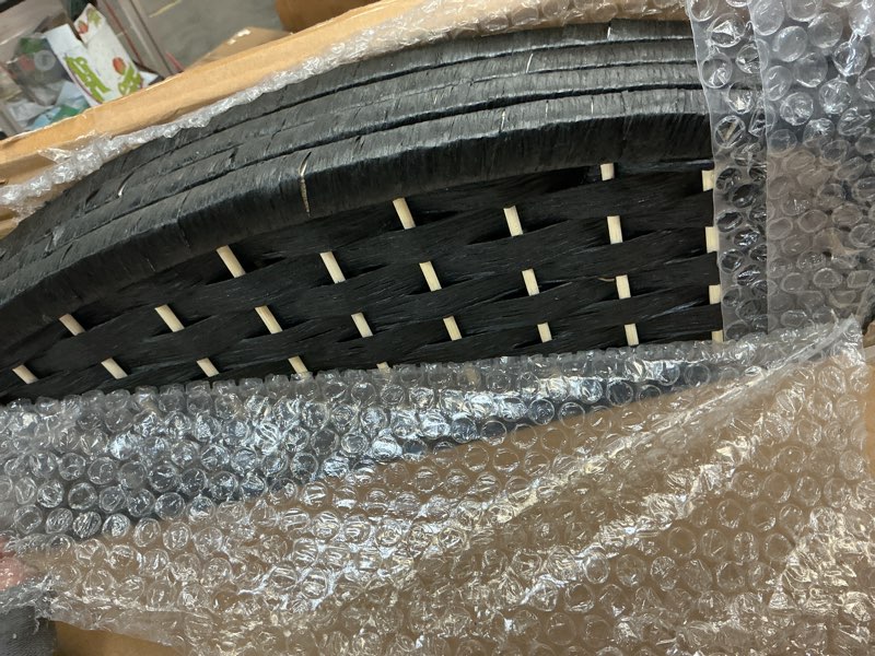 Condition photo showing Good Condition for 4 Panel Rattan Divider Short Room Partition Screen,Double Sided Folding Divider for Room Separation,Black,47.2" H x 63" W Black 4 Panel