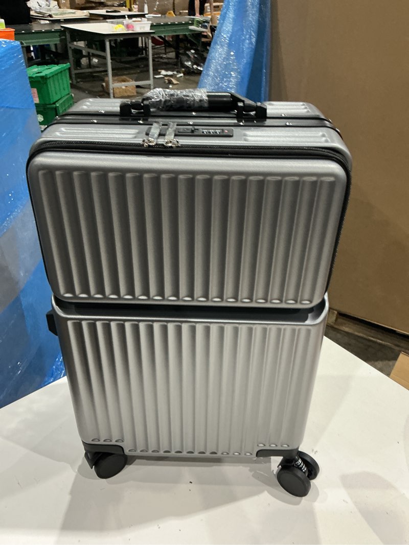 Condition photo showing Good Condition for carry on suitcase zipperless luggage,polycarbonate aluminum hard shell, expandable carry-on suitcase with spinner wheels, 20 inch cabin dark gray 20 inch