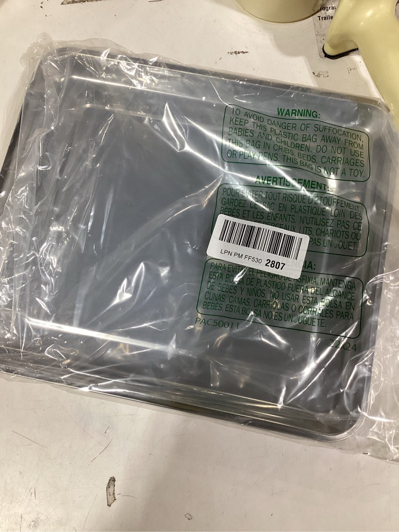 Condition photo showing Good Condition for Similar product Yitexin 2 Pack Stainless Steel Dinner Plates, Thickened Metal Dish Plate for Food, Small Square Baking Tray for Appetizer Cookie Steak Dessert Salad Dental,Oven Safe (Silver)