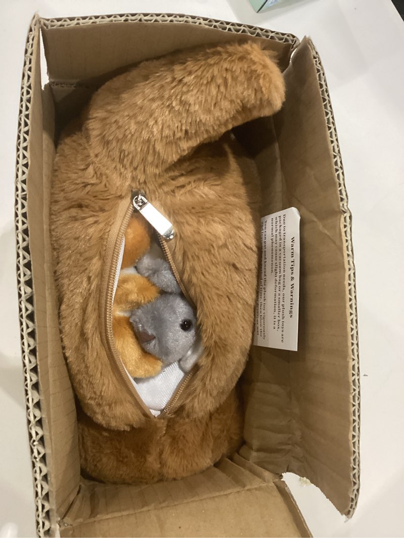 Condition photo showing New/Like New for 5 PCS Kangaroo Stuffed Animal, 16 Inch Mommy Stuffed Kangaroo Plush Toy with 4 Babies Insides, Kangaroos with Joey Plush Toys and Pouch for Kids Birthday Gift Christmas Party Favors Cute Kangaroo