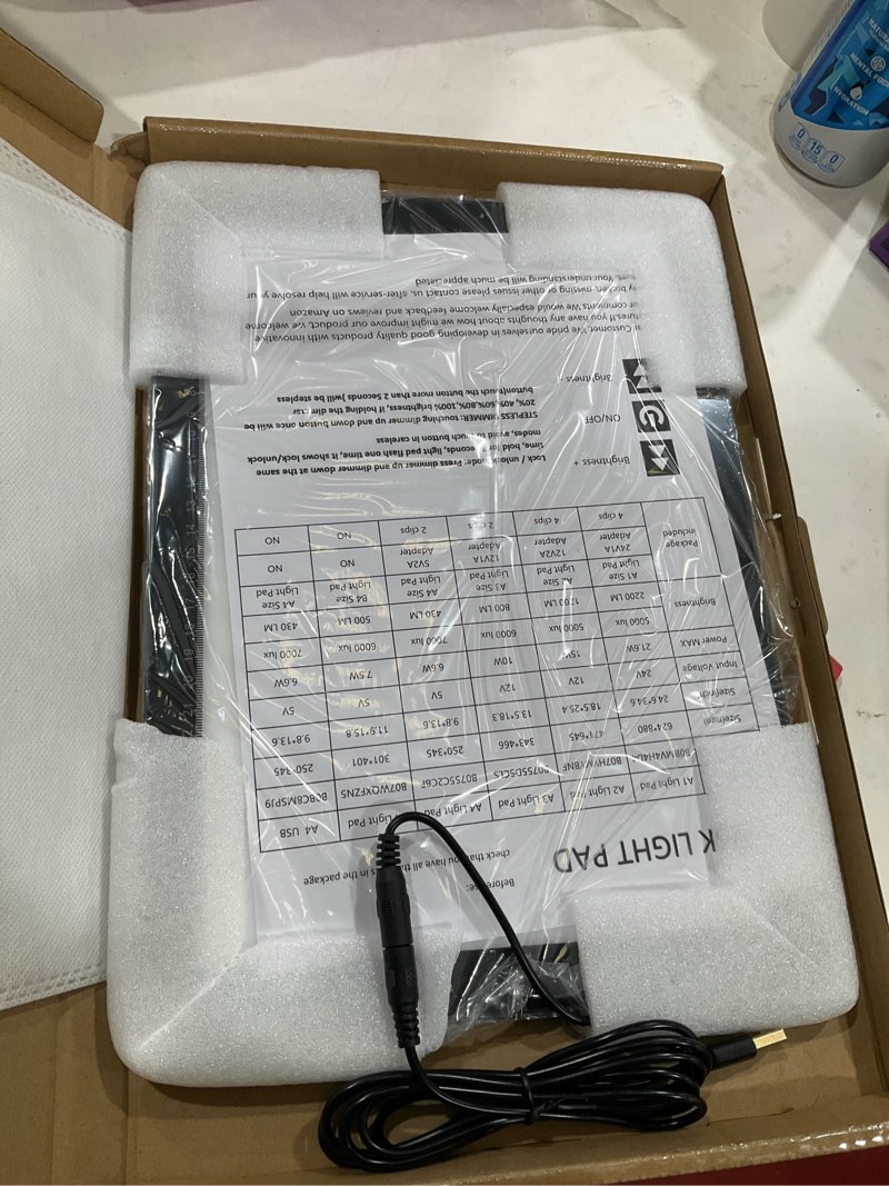 Condition photo showing Good Condition for hsk a4 led artist tracing light box copy table, adjustable high brightness light pad for tatto drawing, sketching, animation, diamond painting accessories, without adapter