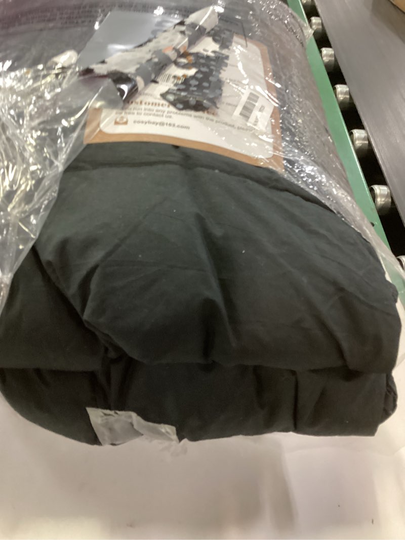 Condition photo showing As Is for Cosybay Heavyweight Queen Size Feather Down Fiber Comforter - Black Thicker Winter Duvet Insert, Ultra Soft 100% Cotton Cover, Luxury Hotel Bedding with Corner Tabs, 90"x90" Queen Black/Heavyweight
