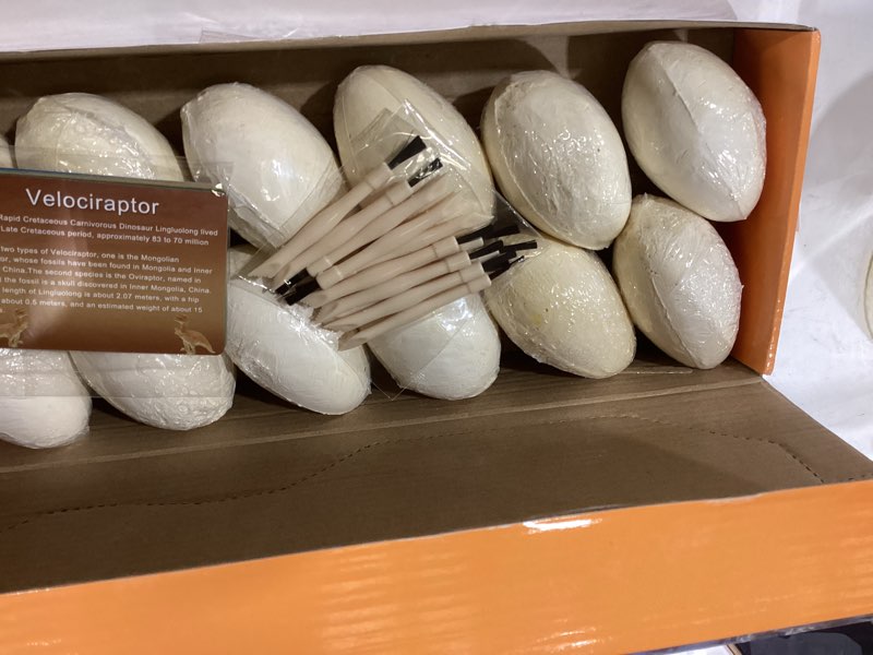 Condition photo showing Good Condition for Dino Eggs Dig Kit 12Pcs Dinosaur Excavation Bricks Toys Archaeology Science STEM Experiments Toy Egg Hunt Party Gift for Kids 6-12 Years Old and Up Boys Girls