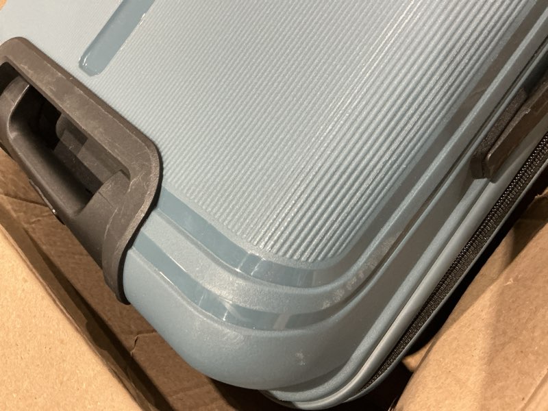 Condition photo showing As Is for hanke 20 inch carry on luggage hard shell suitcases with wheels luggage suitcase travel luggage for women men rolling luggage bags for business trip weekender-grey visit the hanke store