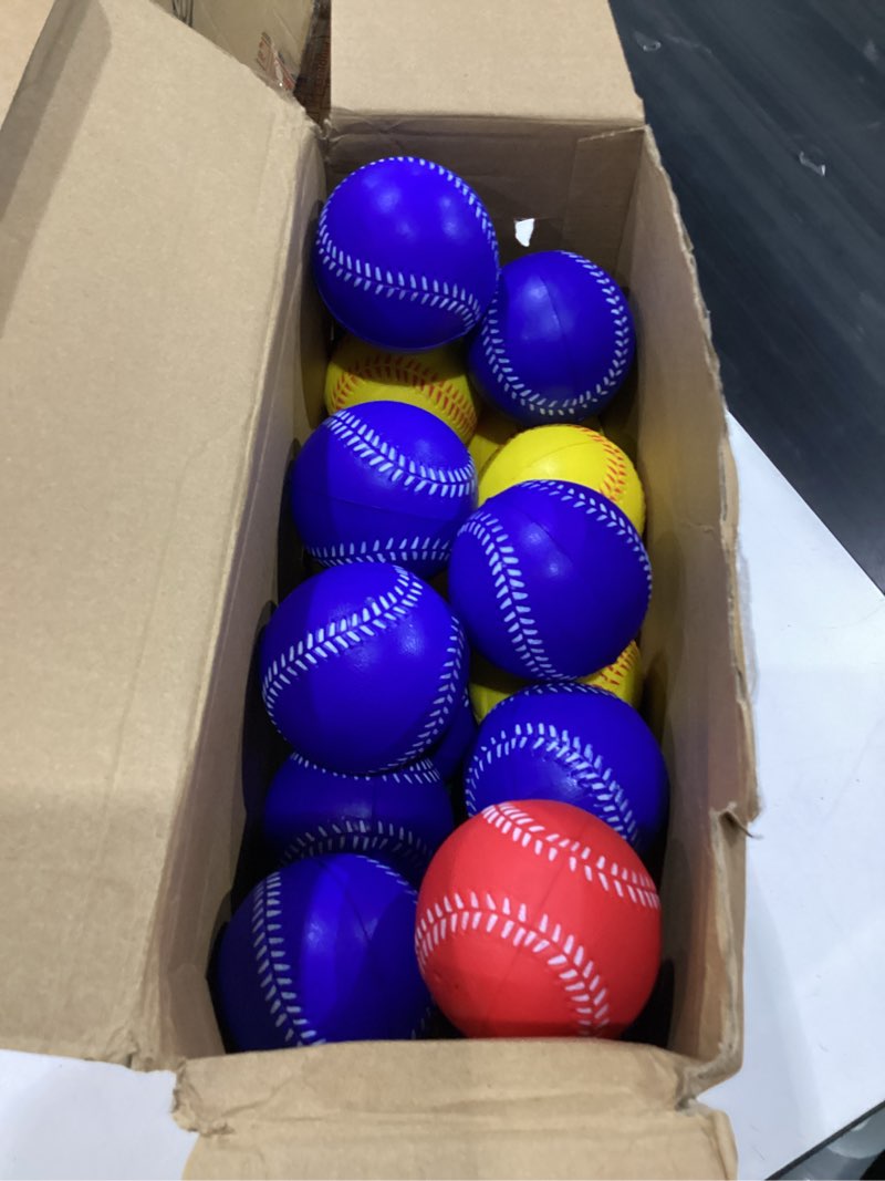 Condition photo showing New/Like New for 50 pcs 9 inch soft foam baseball practice baseballs league recreational soft foam baseballs practice hitting ball colored training ball for players baseball training balls for kids adults