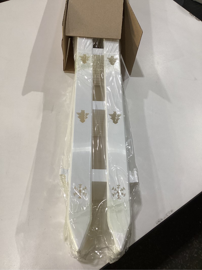 Condition photo showing New/Like New for 24" Extra Tall Fence for Christmas Tree,12PCS White Picket Fence Gate Barrier with Snowflakes&Tree Patterns Christmas Tree Gate for Pets(24" H x 5" W Each)
