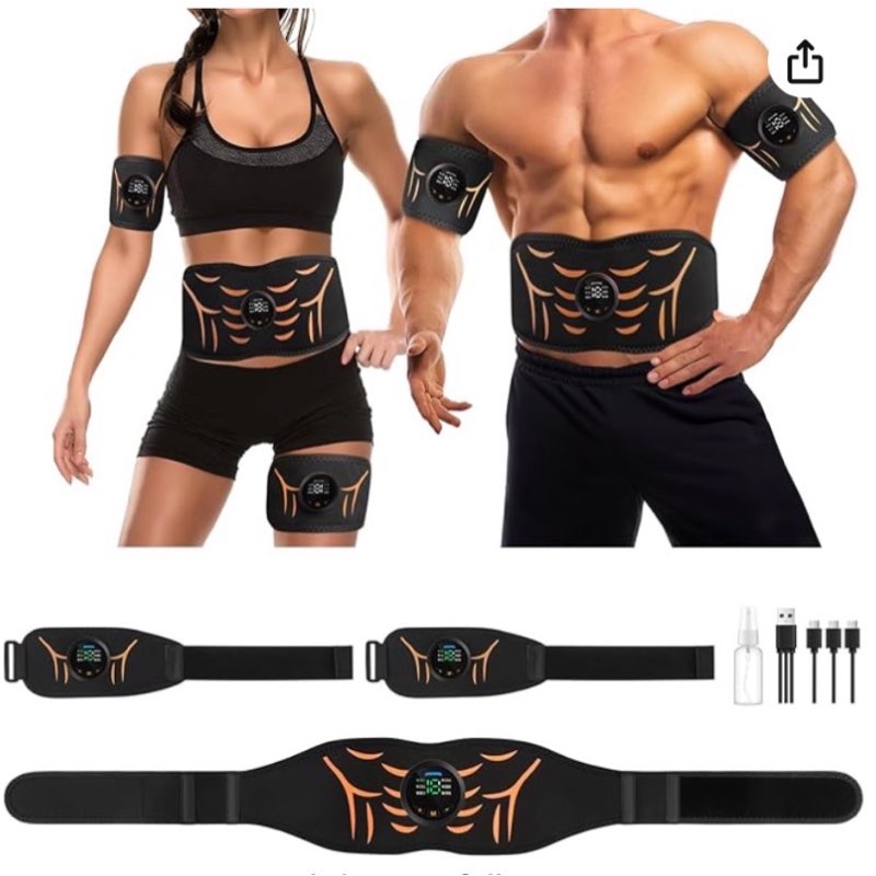 Ab Stimulator Muscle Toner Belt - Power Ab Electronic Muscle Stimulator with 6 Modes 18 Intensity Le
