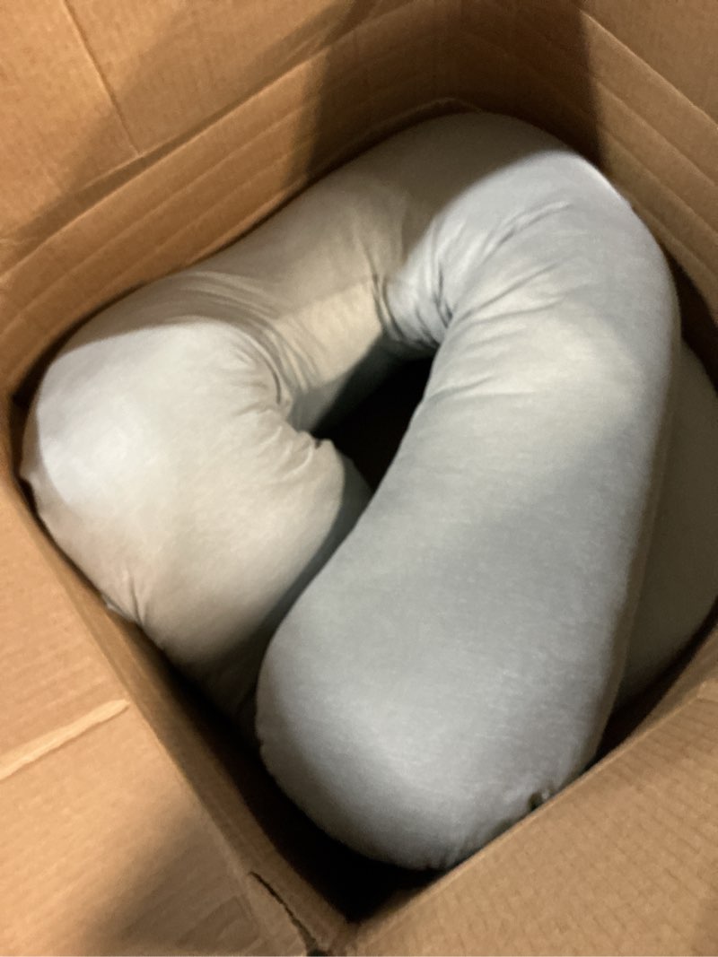 Condition photo showing As Is for momcozy pregnancy pillows with cooling cover, u-shaped full body maternity pillow for side sleepers 57 inch - support for back, hip, belly, legs for pregnant women grey- cooling fabric