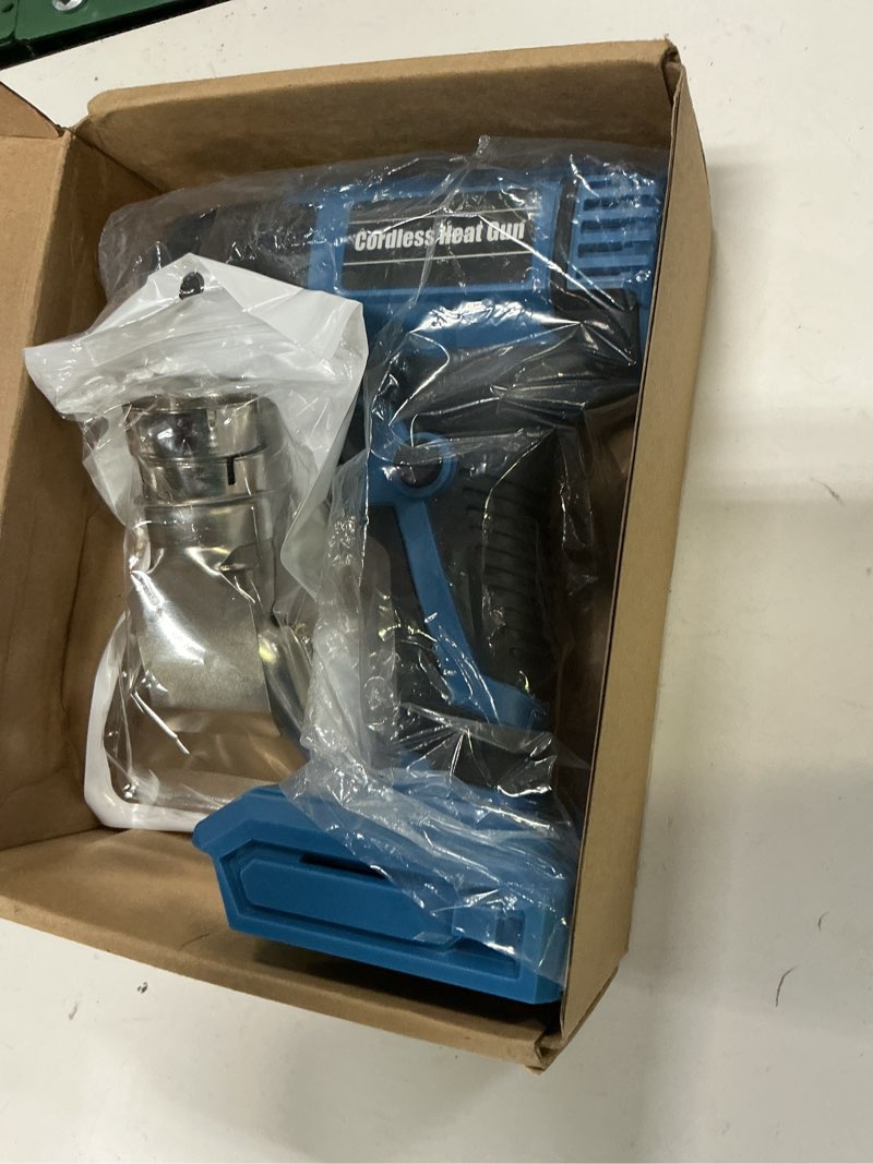 Condition photo showing Good Condition for ?380w?1022°f & 572°f?cordless heat gun compatible with makita 18v battery, portable hot air gun fast heating with led light 4 nozzles for diy shrink tubing vinyl wrap (tool only, not made by makita) m-blue