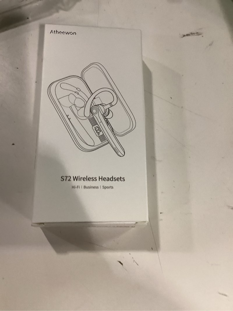 Condition photo showing New/Like New for Bluetooth Headset, Wireless Bluetooth Earpiece with ENC Noise Canceling Mic, 120Hrs Talk Single-Ear Headphones, LED Display, IPX7, V5.4 Hand-Free Earphone for Business/Trucker/Driver, Black