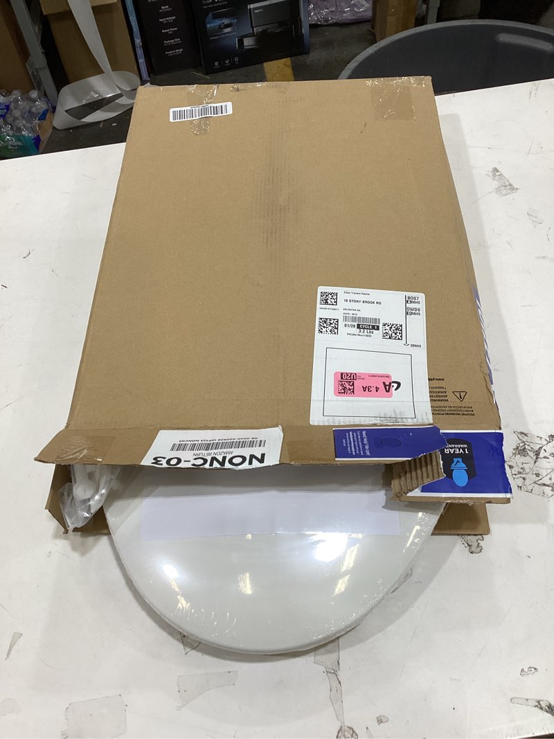 Condition photo showing New/Like New for HIGHCRAFT Premium Elongated Toilet Seat with Adjustable Hinges - Molded Plastic Toilet Seat - Fits Standard Elongated Toilets - Oval Seat in White Elongated White