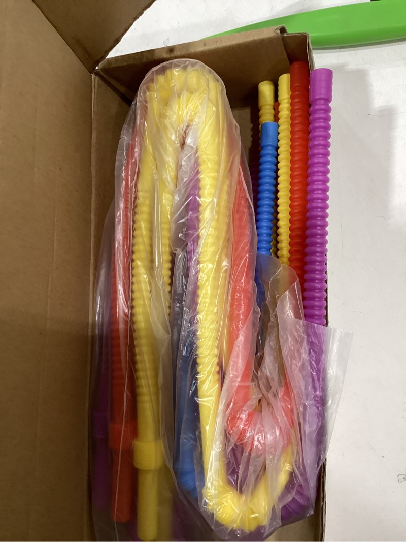 Condition photo showing New/Like New for Geiserailie 12 Pieces Flexible Drinking Straws Extra Long Bendy Plastic Straws for Party Camping Limited Mobility Situations Dishwasher(Red, Yellow, Blue, Purple, 28 Inches) Red, Yellow, Blue, Purple 28 Inches