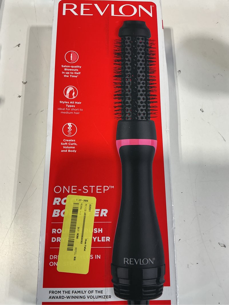 Condition photo showing New/Like New for revlon one step root booster round brush dryer and hair styler | fight frizz and add volume, appliance tool (1-1/2 in)