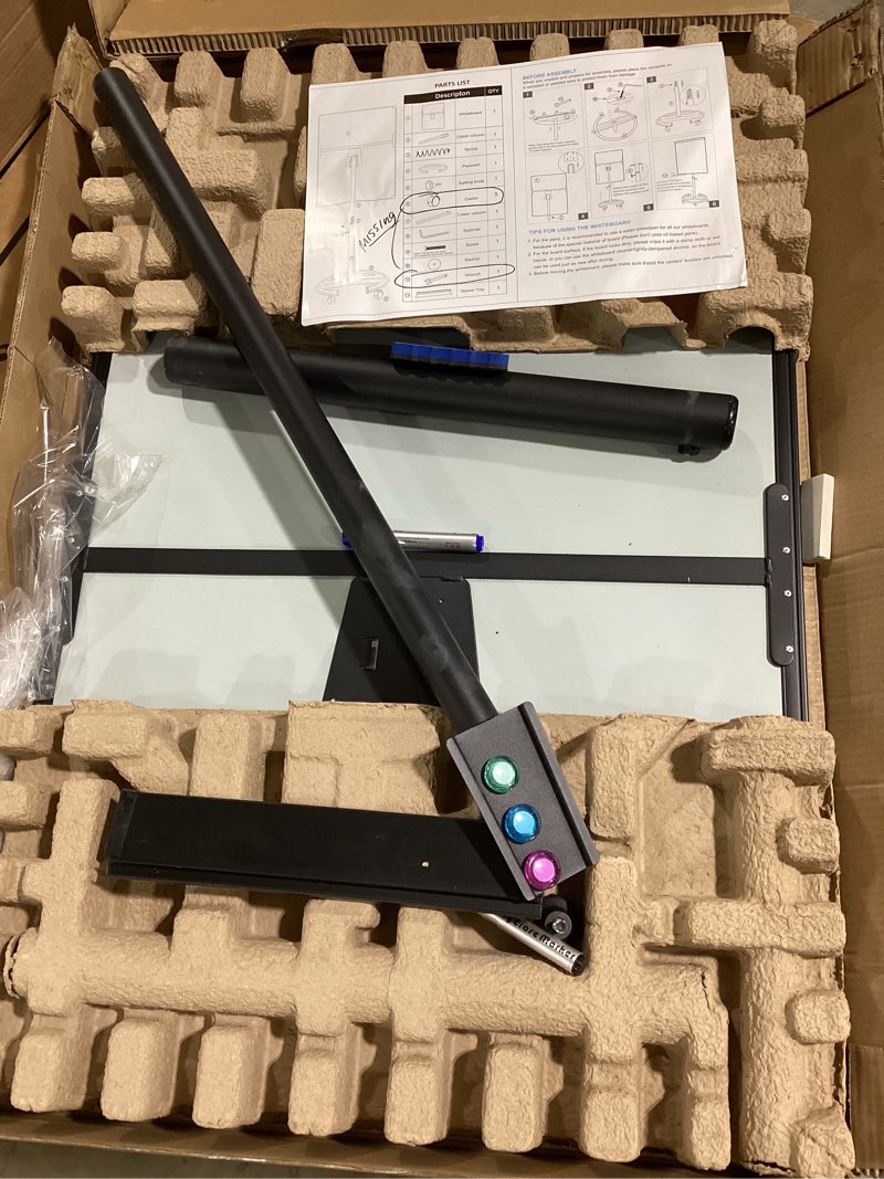 Condition photo showing As Is for maxtek Mobile Dry Erase Board – 40x28 inches Magnetic Portable Whiteboard Stand Easel White Board Flipchart Easel Board with 25 Sheets Paper Pad Black 28"W x 40"H