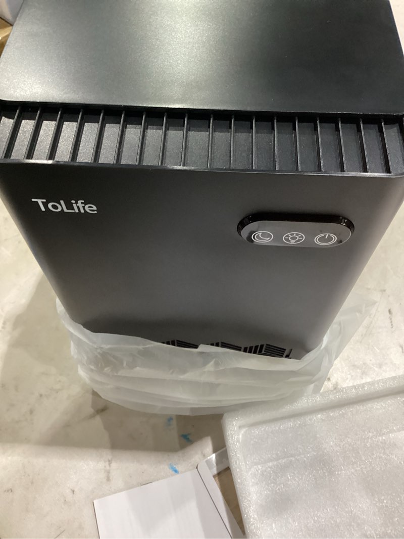 Condition photo showing Good Condition for tolife dehumidifier for home, 1000 sq.ft dehumidifiers for basement bedroom bathroom with 95 oz water tank, auto shut off 7 colors led light, black