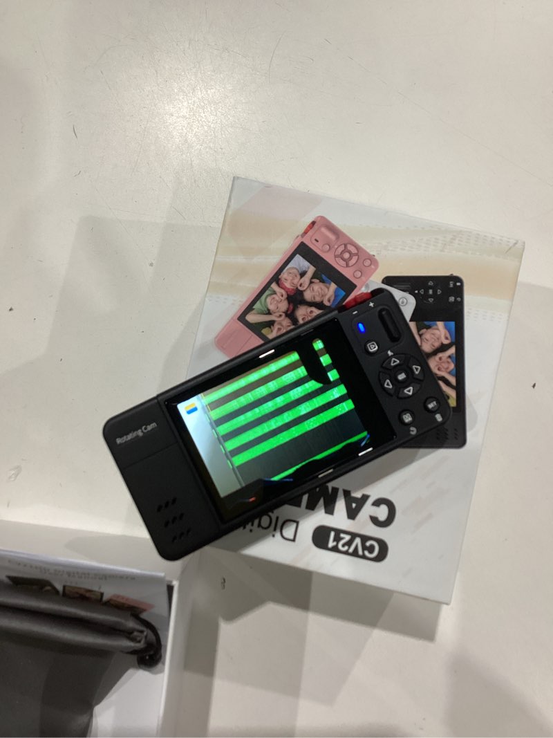 Condition photo showing As Is for digital camera, 4k 64mp cameras for photography, 270°flip screen vlogging camera, autofocus, flash, 18x zoom, 2 batteries, 64gb card, point and shoot digital cameras for kids teens, black