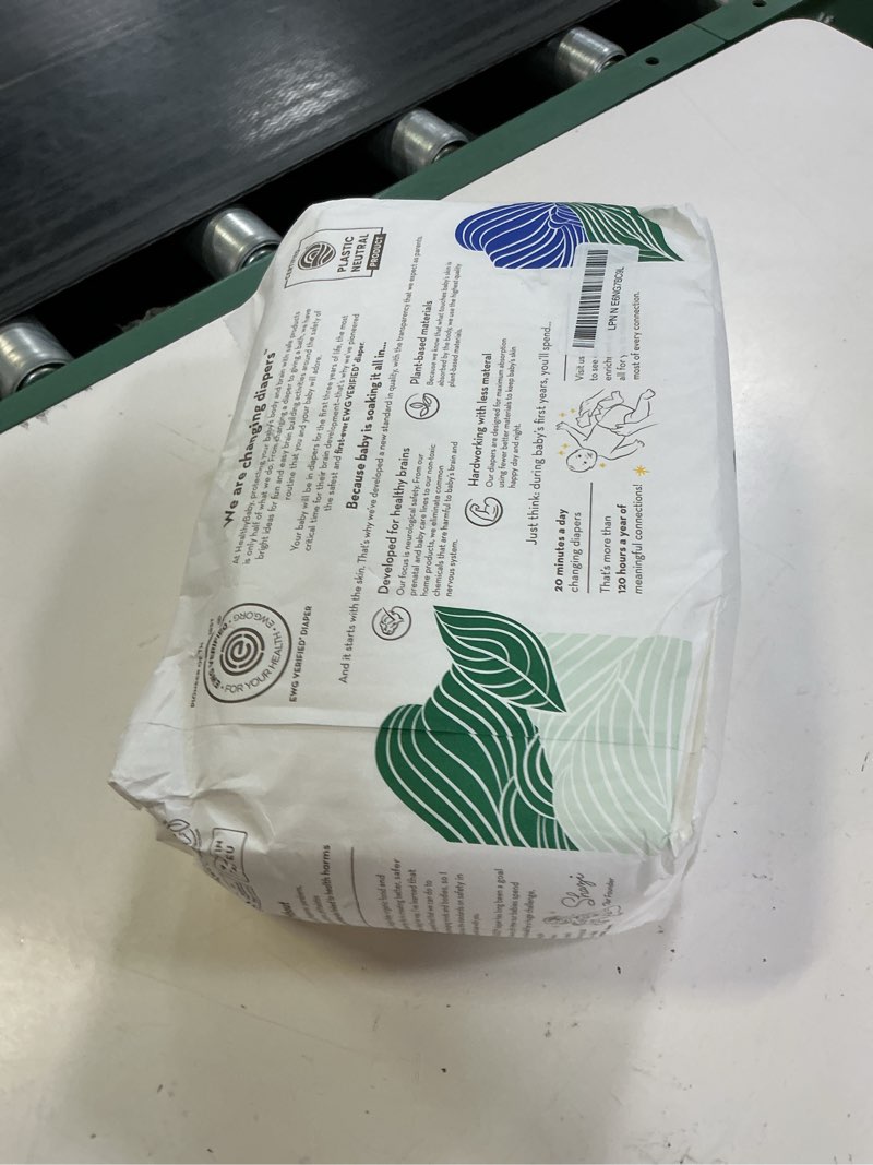 Condition photo showing New/Like New for our diapers | the first ewg verified & microbiome-friendly diaper | 12-hour leak protection | made with organic cotton & plant-derived materials | totally chlorine free | size 2 (12-18 lbs) 42 count size 2 42 count