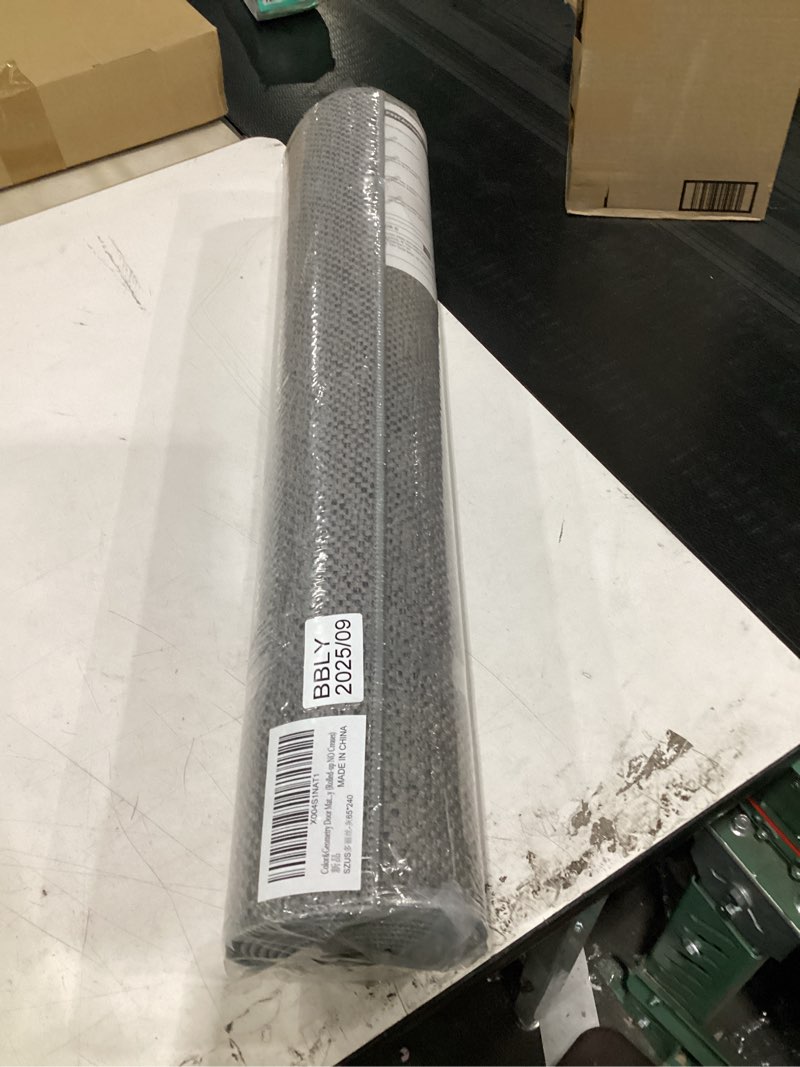 Condition photo showing New/Like New for color&geometry door mat 2'2"x7'11" runner rug with rubber backing, non slip washable hallway kitchen, carpet runners for hallway living room bedroom, light grey (rolled-up no creases) light grey 2'2" x 8' (rectangular)