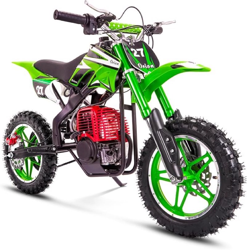 49cc Dirt Bike for Kids, 4-Stroke Mini Dirt Bike Pit Bike for Kid Off Road Gas Motorcycle for Child 8-14 Green