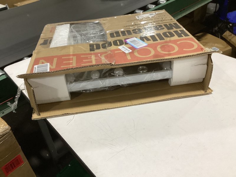 Condition photo showing As Is for COOLJEEN Vanity Mirror with Lights and Bluetooth, Hollywood Makeup Mirror with 15 Dimmable LED Bulbs and USB Charging, 3 Color Modes Lighted Vanity Mirror, Tabletop/Wall-Mount (Shatterproof Glass)