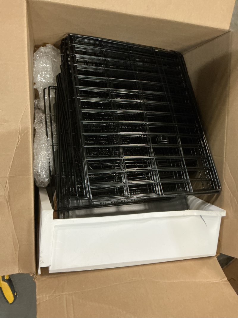Condition photo showing As Is for oneluck cat cage with litter box, 4-tier diy enclosures large playpen detachable metal wire kennel indoor crate large exercise place ideal for 1-2 cats, 41.3" l x 17.8" w x 55.1" h