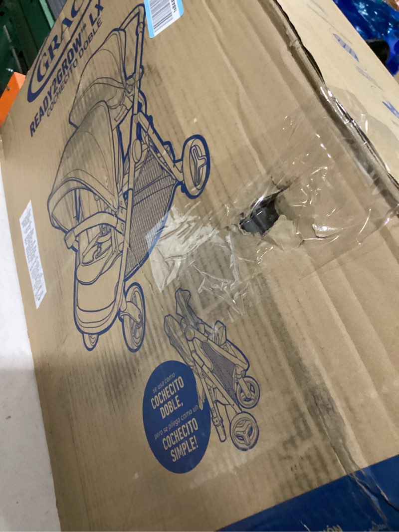 Condition photo showing New/Like New for graco ready2grow lx 2.0 double stroller, twin baby stroller features bench seat and standing platform options, compact fold perfect for baby travel, clark