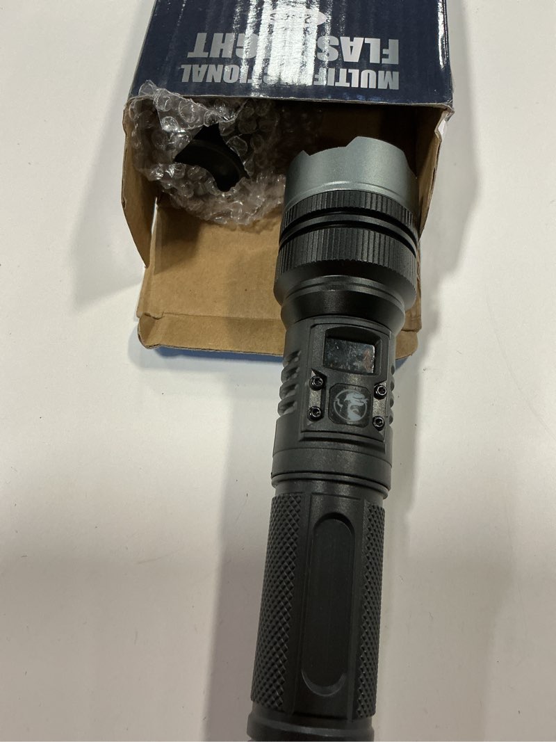 Condition photo showing Good Condition for Flashlight with 10000 Lumens, Type-C Fast Charging & 16-Hour Runtime, 3 Modes, Telescopic Zoom, Waterproof, Compact Handheld Flashlight for Camping, Hiking, Hurricane Prep (2-Pack)